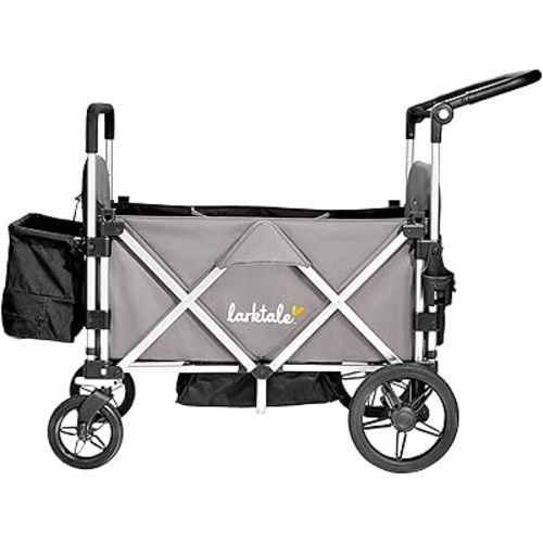 Larktale caravan - Double Seater Collapsible Wagon, All-Terrain Stroller Wagon for Kids, Baby, Toddler