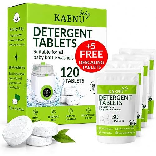 120Pcs Detergent Soap Tablets for Baby Bottle Washer- Compatible with all Baby Bottle Washers, Baby Brezza, Momcozy & GROWNSY - Effective Cleaning with Safe Highly Concentrated Formula