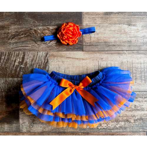 GATOR TUTU Bloomer and Headband - ruffles all around -Game Day Tutu -Tutu Diaper cover- newborn - infant- toddler- Florida Gator Tutu