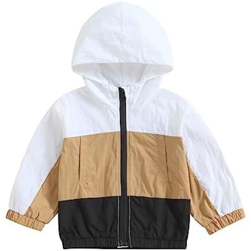 Toddler Baby Boy Girl Fall Clothes Outwear Zipper Hooded Sweatshirt Jacket Lightweight Windbreaker Jackets