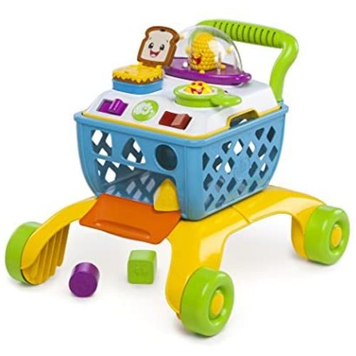 Bright Starts Giggling Gourmet 4-in-1 Shop ‘n Cook Walker Shopping Cart Push Toy, Ages 6 months +