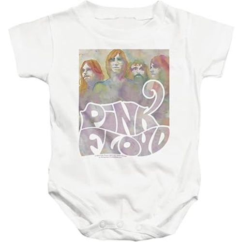Popfunk Pink Floyd Water Color Band Unisex Infant Snap Suit for Baby, White, Small