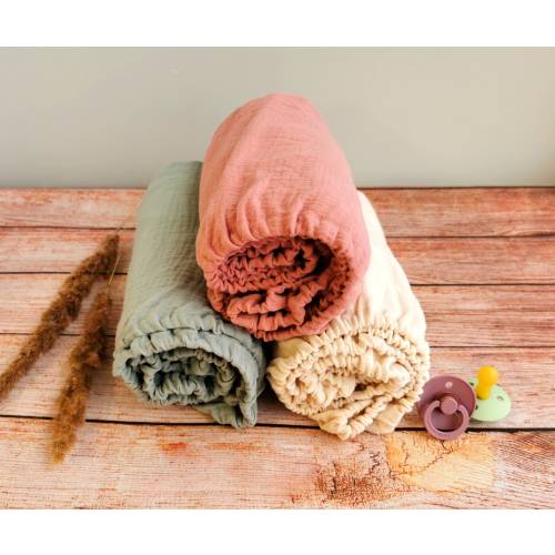 Organic Muslin Fitted Crib Sheet: Custom Baby Bedding