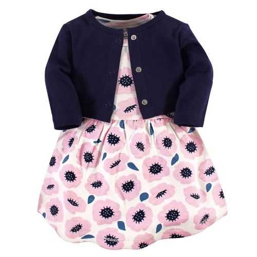 Touched by Nature Baby Girl Organic Cotton Dress and Cardigan Set - Blossoms 0-3 Months