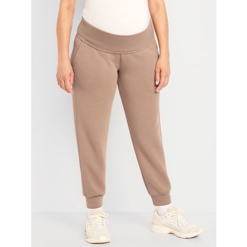 Maternity Bounce Fleece Rollover-Waist Jogger Sweatpants