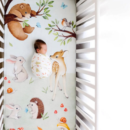 Rookie Humans Enchanted Forest Crib Sheet & Swaddle Baby Gift Set | Wayfair