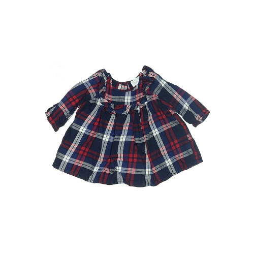 The Children's Place 100% Cotton Plaid Blue Dress Size 0-3 mo