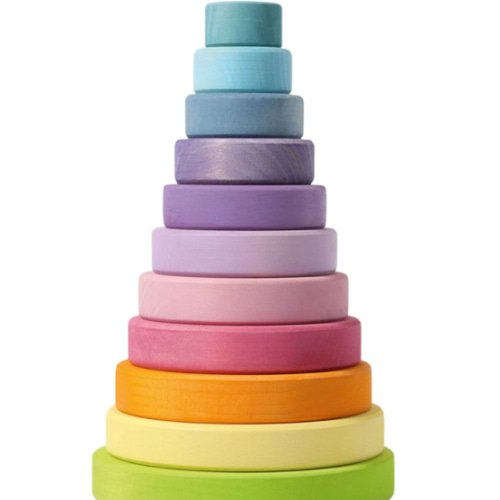 Pastel wood stacking tower