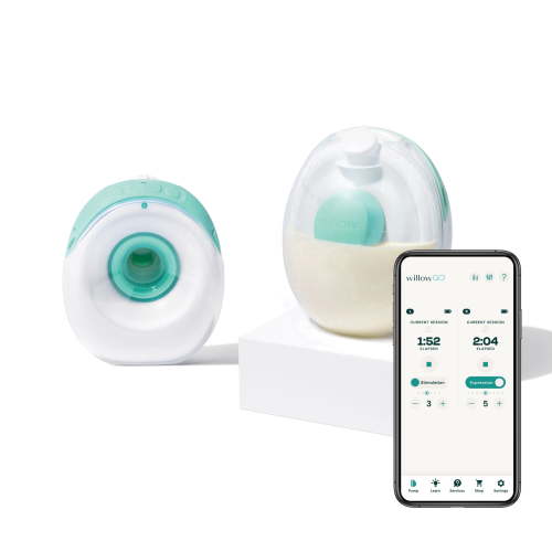 Willow Go Wearable Cord Free Double Electric Breast Pump, Clear HSA/FSA Eligible