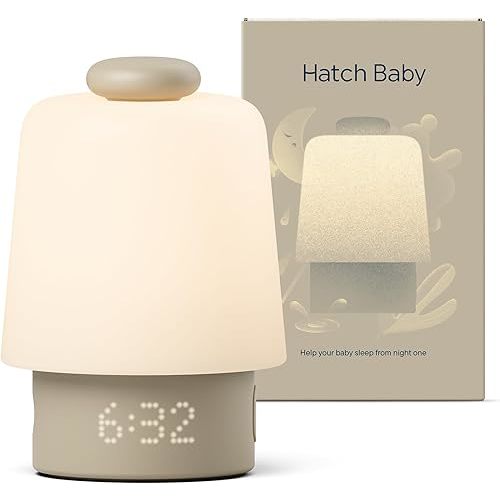 Hatch Baby Sound Machine, Night Light | Hatch Baby Model | Sleep Support | Registry Essential, Routine Builder, Time-to-Rise Alarm Clock, White Noise, Nursery Stories, Toddler Kids (Wi-Fi), Greige