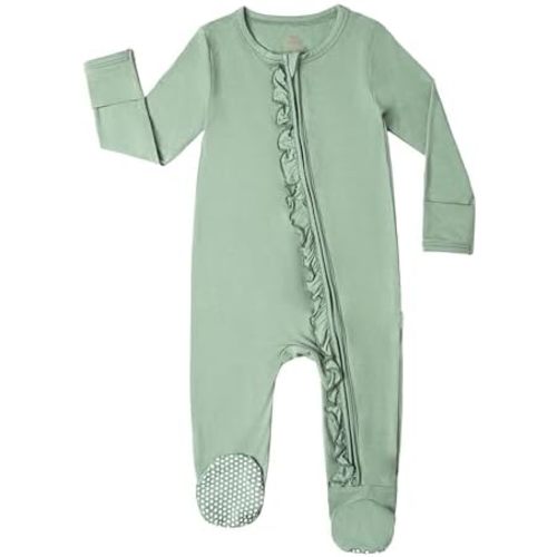 Baby Girls Rompers Soft Infant Toddler Zippered Footed Romper Newborn Viscose from Bamboo Pjs