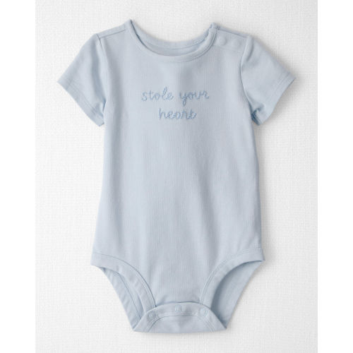 Baby Organic Cotton 'Stole Your Heart' Embroidered Bodysuit