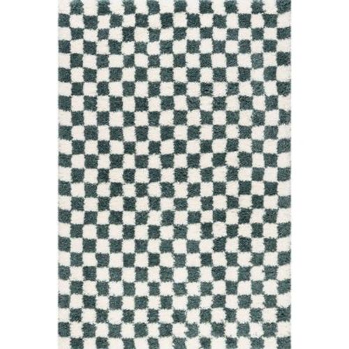 Nuloom Adelaide Mid-Century Checkered Shag Indoor Area Rug