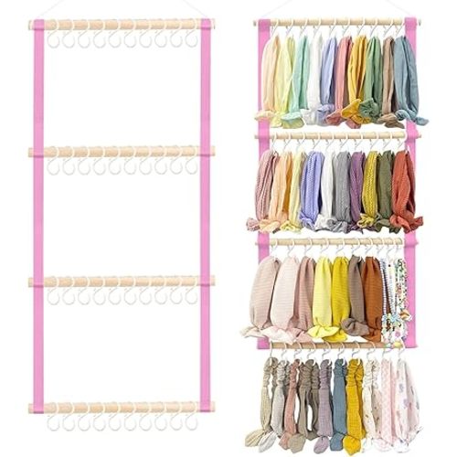 POVETIRE Headband Holder for Girls Baby Headband Organizer Head Bands Hair Accessories Display Organizer Wall Hanging Decor for Nursery baby Girl Room