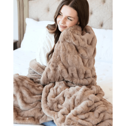 Hugs Milk Chocolate Plush Blanket | Minky Couture