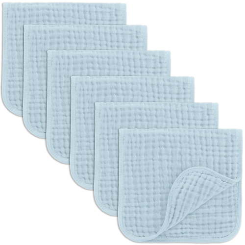 Muslin Burp Cloths 100% Cotton Baby Burp Cloths Soft, Absorbent 10x20 inches for Girls and Boys Baby Essentials