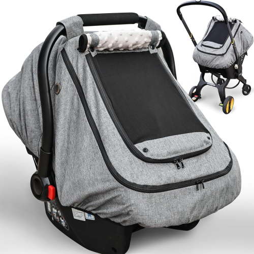YVMVDV Waterproof Baby Car Seat Cover for Cold Weather Infant Canopy, Windproof, Keeps Babies Warm and Cozy