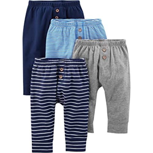Simple Joys by Carter's Unisex Babies' Cotton Pants, Pack of 4