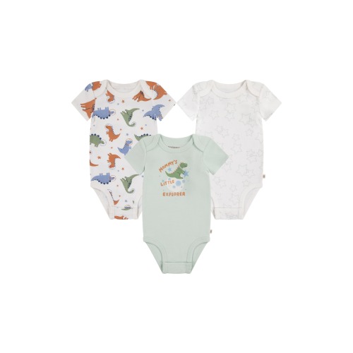 Assorted 3-Pack Organic Cotton Bodysuits