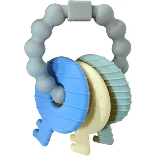 Baby Teether Keys,Teething Keys Toys for 3 to 18 Months Infants Toddler Sensory Chew Toys BPA-Free Toy for Baby Teething Relief(Grey)