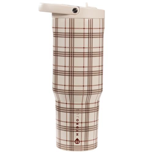 HydroJug Sport 40 oz Insulated Stainless Steel Water Bottle, Blair | Triple wall insulated, circular flip straw, leak-resistant, swivel handle, removable rubber boot, BPA-free, dishwasher safe