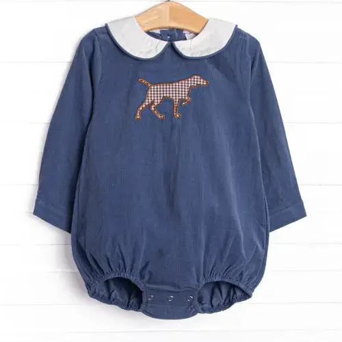 Pointer Pup Applique Bubble, Navy Corduroy – Stitchy Fish