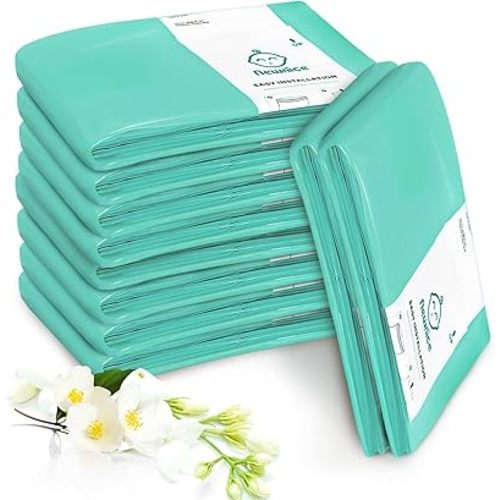 [10 Pack] Dekor Plus Diaper Pail Refills, Extra-Thick Continuous Liner Bags Compatible with Dekor Plus Diaper Pails, Strong Diaper Pail Refills for Baby & Adult Diapers, Nursery Odor Control