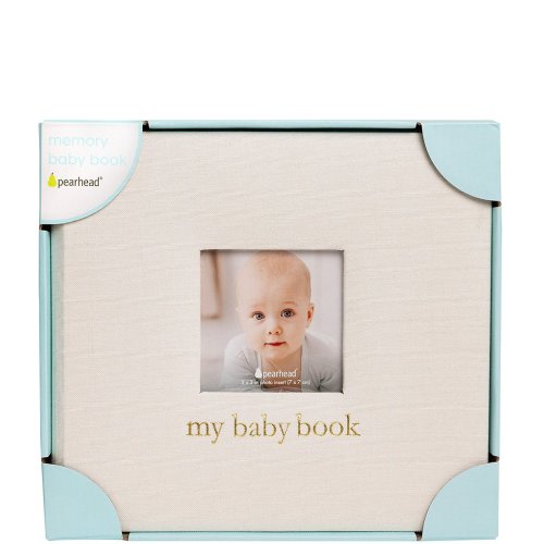 Pearhead Linen Gold Detail Baby Book