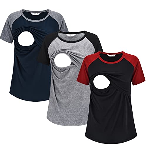 LAVIQK Women's Maternity Nursing Top Breastfeeding Tank Tee Shirt