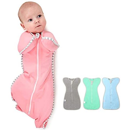 Swaddle Wrap for Baby, Newborn Boy or Girl Adjustable Sleep Sack Breathable Soft Premium Cotton Suit for Kids Aged 0-3 Months (Pink)