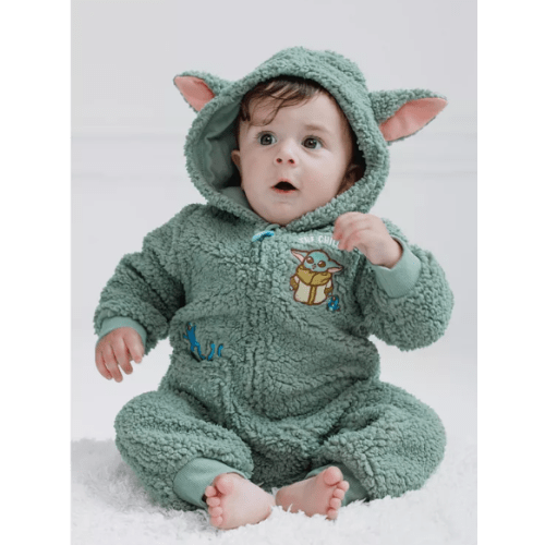 Star Wars
Baby Boys The Mandalorian Grogu Cozy Sherpa Zip Up Cosplay Coverall in 0-3 Months