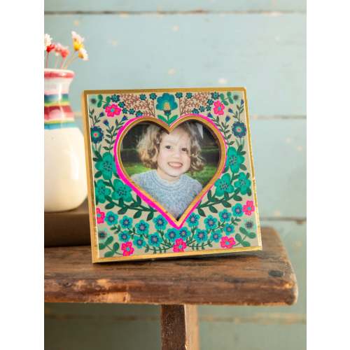 Mini Heart Wooden Picture Frame - Dusty Blue – Natural Life