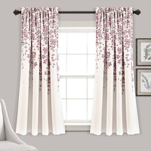 Set of 2 Weeping Flower Light Filtering Window Curtain Panels - Lush Décor