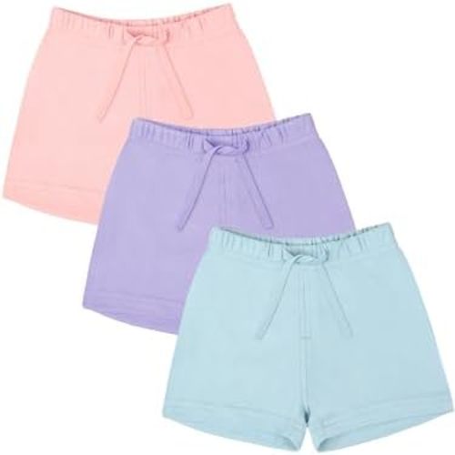 Ruisita 3 Pack Unisex Baby Toddler Cotton Shorts with Drawstring Baby Pull-on Solid Shorts Soft Clothes for Summer Daily