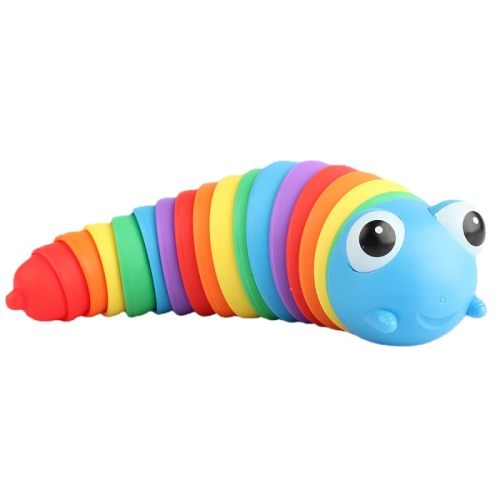 Baby Toys, Decompression Toys Colorful Caterpillar, Cute Shape, simulate Soft Tissue Structure, Bending at Will (Blue)