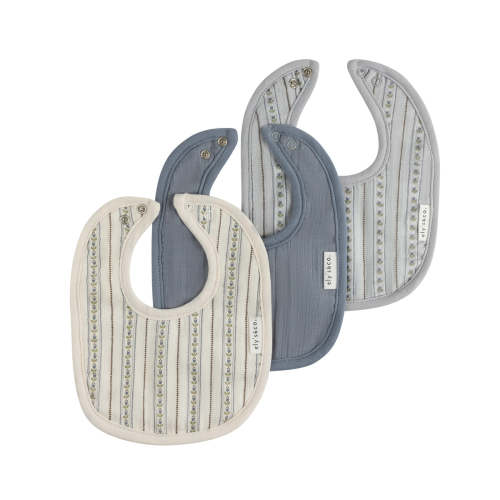 Baby Boy Muslin Bib 3-Pack | Jersey Cotton | Linear Tulip | Ely's & Co – Ely's & Co.