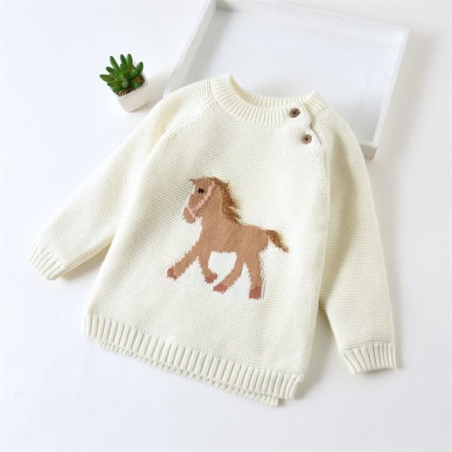 Kid Cute Horse Thicken Knit Sweater