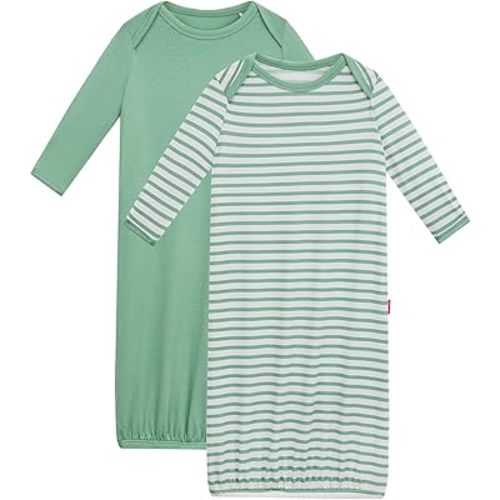 Bamboo Viscose 2-Pack Baby Gowns for Boys and Girls Long Sleeve Infant and Newborn Sleepers