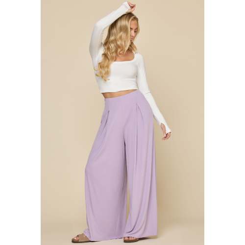 Go with the Flow Wide Leg Pant - Lavender Haze