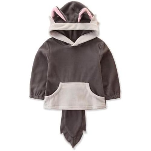 Unisex Baby Boys Girls Fox Hooded Sweatshirt Toddler Hoodies Pullover Tops with Pockets Warm Winter Clothes