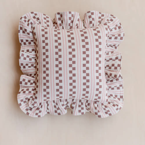 Cotton Cushion Cover in Pink Stripe