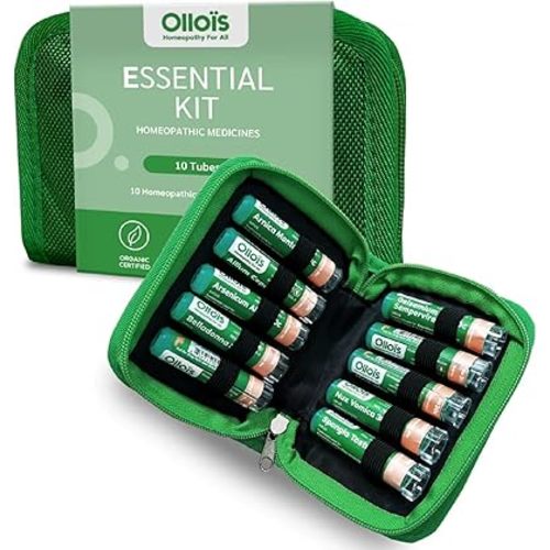 OLLOIS Essential Kit, 10 Organic, Lactose-Free, Vegan Homeopathic Remedies
