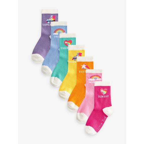 Little Bird by Jools Oliver Multi Pastel Rainbow Days of the Week Socks 7 Pack