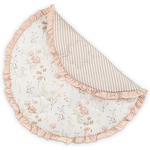 Crane Baby Activity Mat, Floor Mat for Babies and Toddlers, 36" x 36", Quilted Wildflower