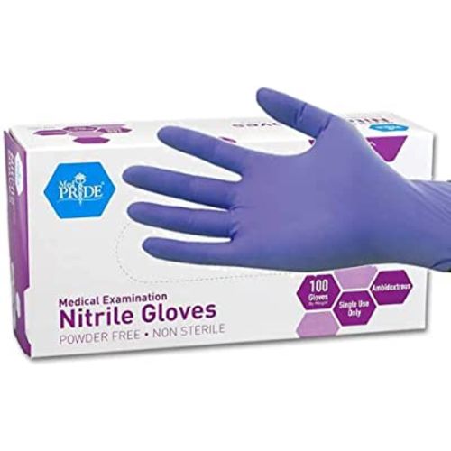 MedPride Powder-Free Nitrile Exam Gloves, Large, Large (Pack of 100)