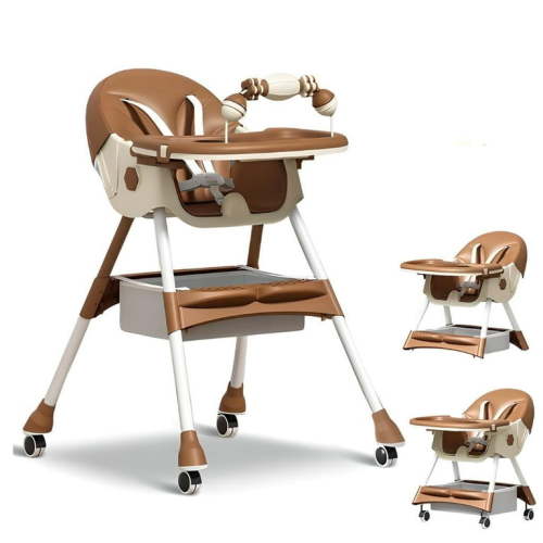 3-in-1 Multi-Use Folding High Chair, Toddler Dining Booster Seat for Eating, Coffee