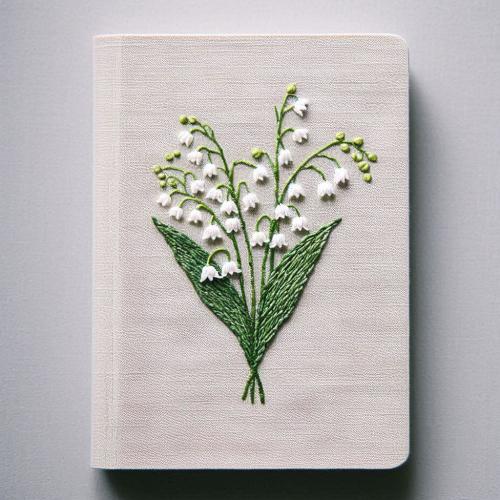 Personalized Lavender/Lily of The Valley Hand Embroidered Notebook, Hand Embroidered Notebook, Fabric Cover A5 Notebook, Secret Notebook