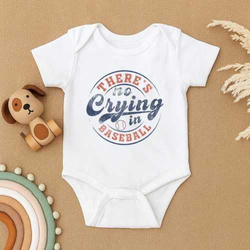 There’s No Crying in Baseball Bodysuit, Baby Boy Baseball Outfit, Newborn Sports Clothes, Cute Baby Shower Gift, Sporty Infant Romper