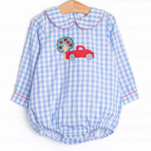 Autumn Apples Applique Bubble, Blue – Stitchy Fish