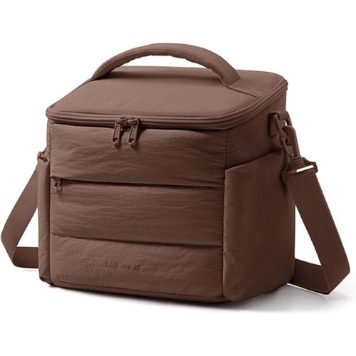 BAGSMART Lunch Box for Women, Cute Quilted Insulated Lunch Bag Sloped-lid